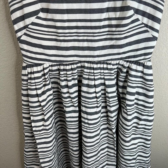 Slate and Willow Womens Dress 0 Striped‎ Open Bow Back Cap Sleeve Black White - Picture 6 of 15